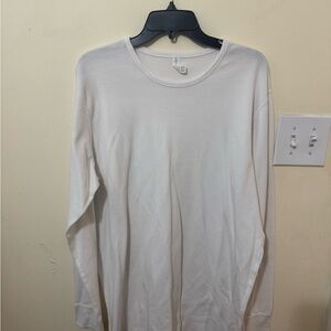 Next Level Apparel Men's Long-Sleeve Crewneck Shirt in Off-White